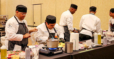 Judges overseeing the culinary competition